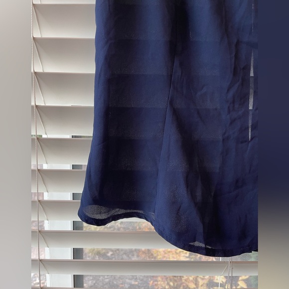 Navy Blue Blouse with White Shoulder Embroidery - Picture 4 of 7